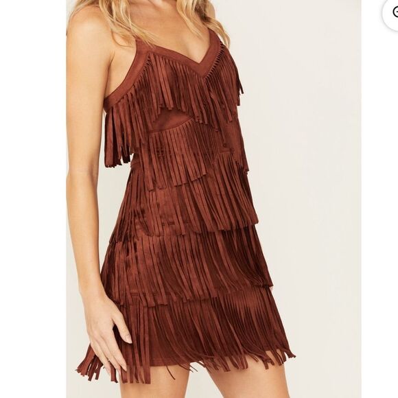 Idyllwind by Miranda Lambert Brixworth Terracotta Fringe Mini Dress - Picture 2 of 15